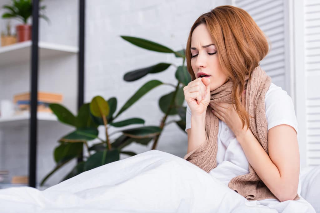 Sick Woman Coughing