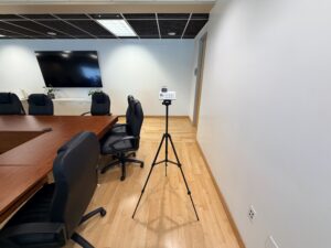 Mold Testing Equipment Set Up In The Office Of An Irvine Commercial Property During A Thorough Inspection Of Hvac Ducts For Potential Mold Contamination