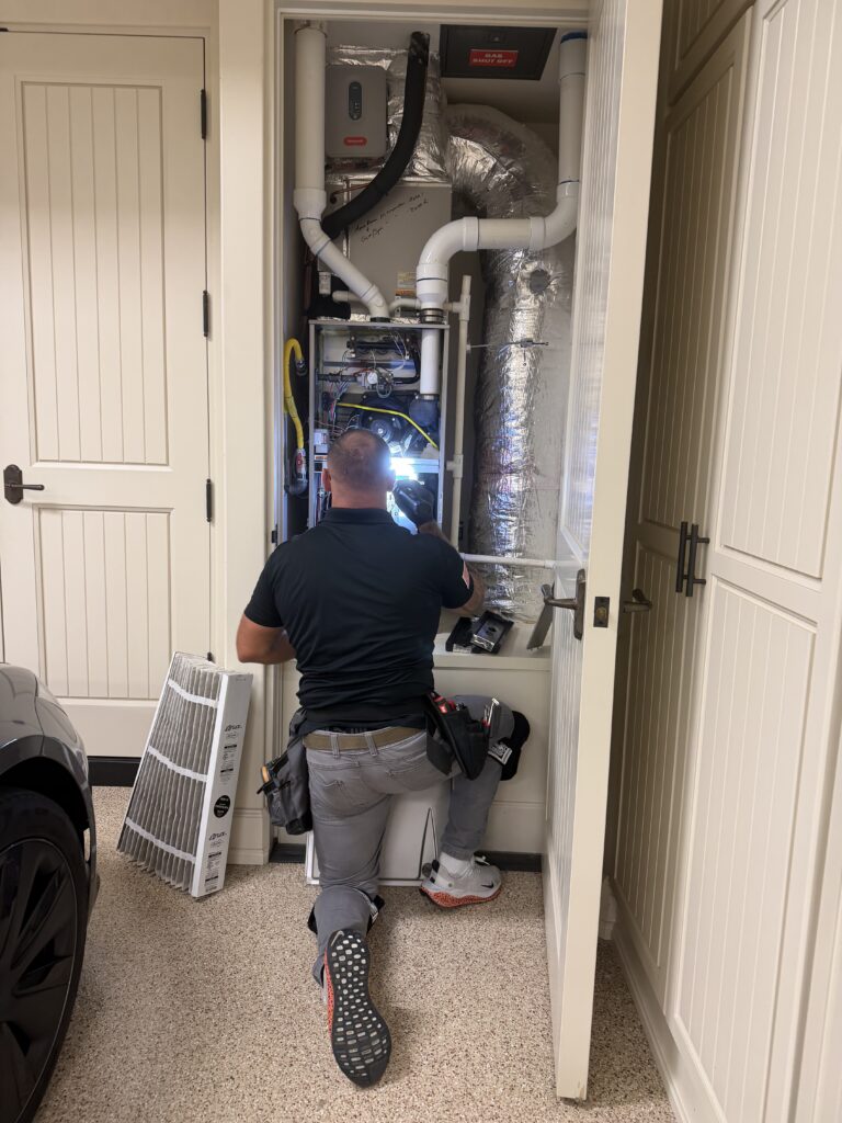 Irvine Mold Inspection And Testing 6 Mold Inspection Expert Examining Furnace And Ductwork For Mold And Moisture Issues