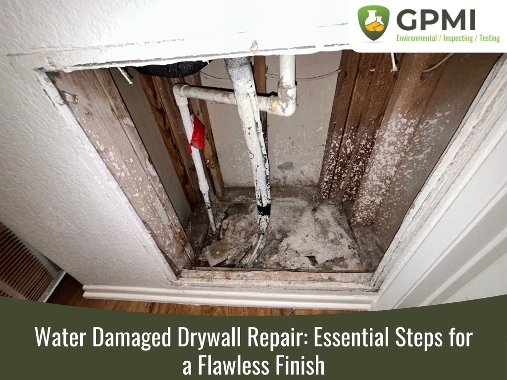 Water damaged drywall