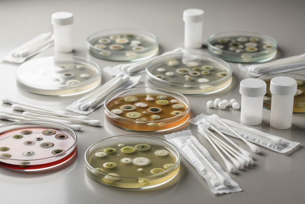 Collection Of Generic Diy Mold Test Kits (Unbranded Petri Dishes, Swabs) - Cheap Mold Tests The Problem With Low-Cost Mold Testing In Legal Disputes 1